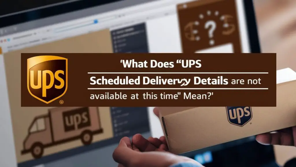 UPS Scheduled Delivery Details Are Not Available at This Time